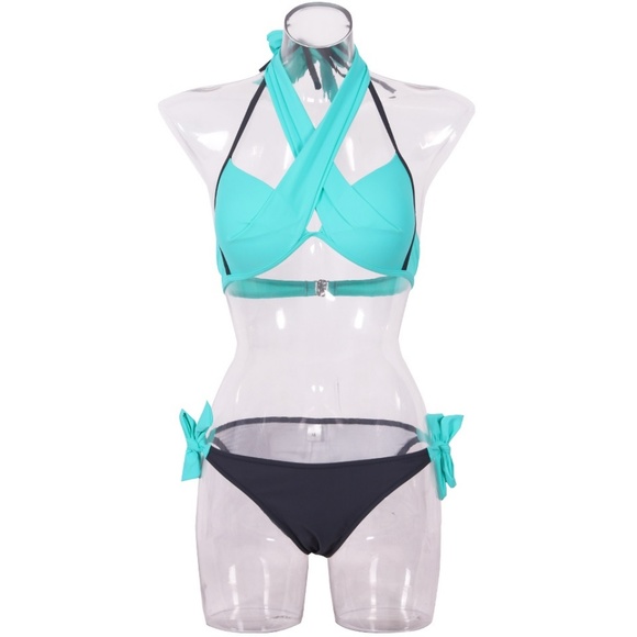 NEW! Two Piece Swim Suit Push Up Criss Cross - Picture 5 of 8